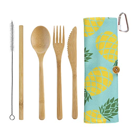 Reusable Bamboo Utensil Set with Straw