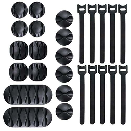 Cable Clip Organizer - 26 in 1 Kit Black