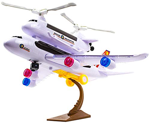 PowerTRC Bump and Go Toy Airplane with Rescue Helicopter