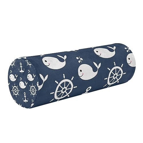 YETTASBIN Cute Whale Round Pillow for Travel Neck Pain Relief