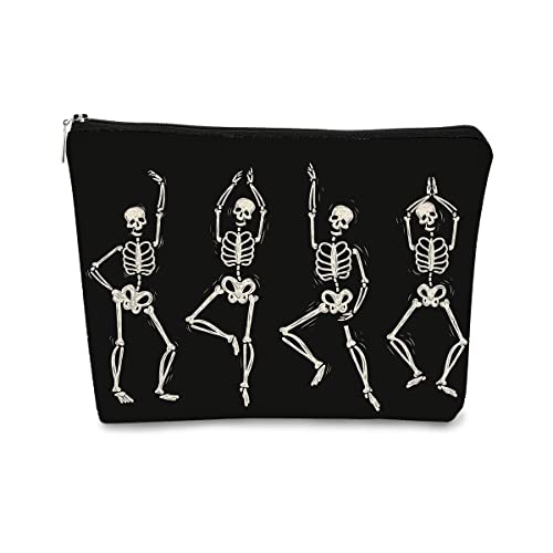 Humorous Human Skeletons Skull Makeup Bag