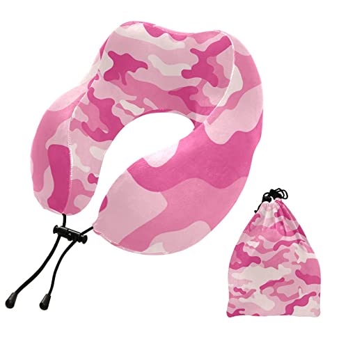 susiyo Pink Camouflage Travel Neck Pillow
