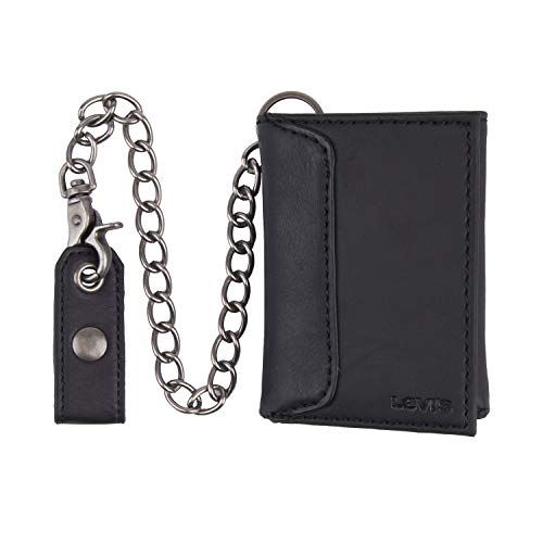 Levi's Men's Trifold Wallet with Removable Chain