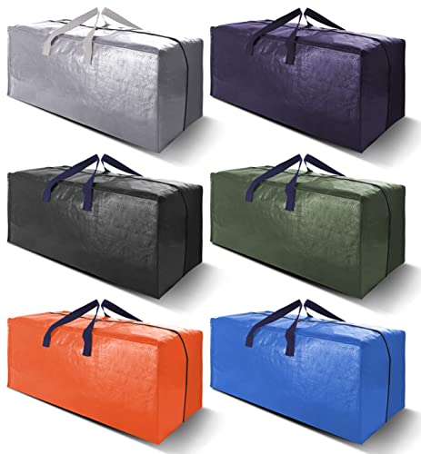 TICONN 6 Pack Extra Large Moving Bags with Zippers & Carrying