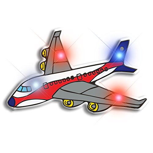 Light Up Airplane LED Lapel Pins (5-Pack)
