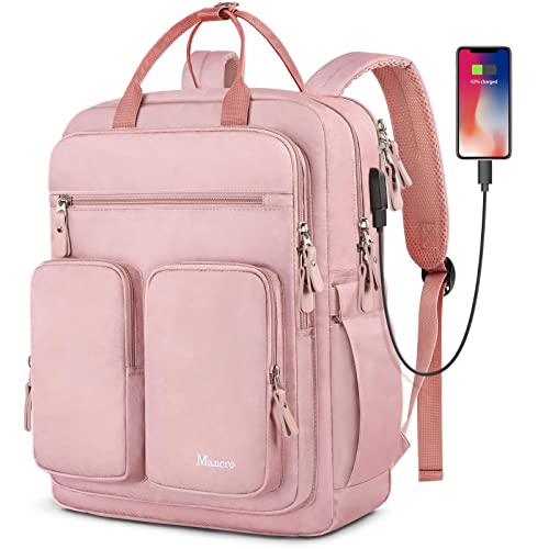 Mancro Pink Travel Backpack for Women