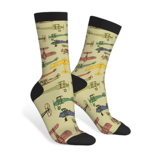 Retro Airplanes Funny Socks