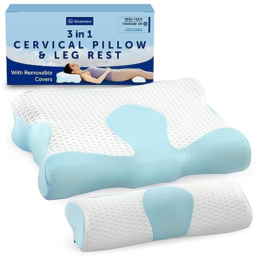 3-in-1 Ergonomic Memory Foam Pillow with Bamboo Cover