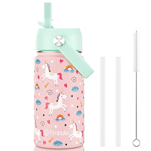 Fimibuke Kids Insulated Water Bottle - 14oz BPA-FREE 18/8 Stainless Steel Travel Tumbler