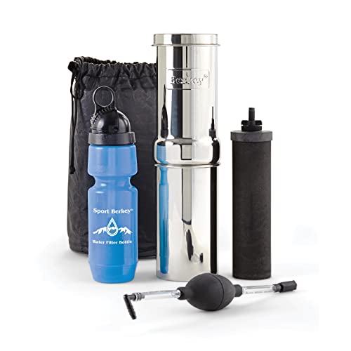 Portable Water Filtration System with Sport Bottle and Primer