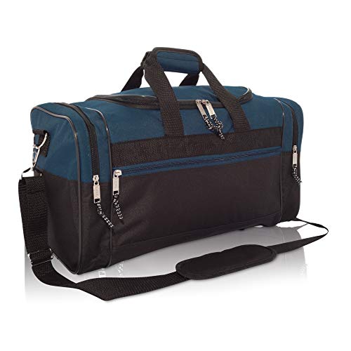 Medium Duffle Bag in Black and Navy Blue