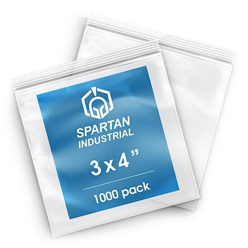 Spartan Industrial - 3x4 Clear Reclosable Zip Plastic Poly Bags