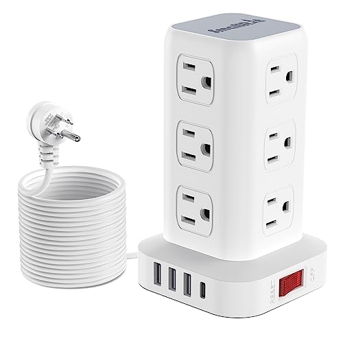 Power Strip Tower Surge Protector with USB-C Fast Charging