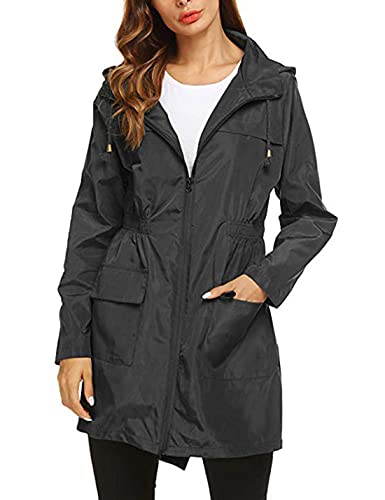 SeekMe Women's Rain Jacket with Retractable Hood