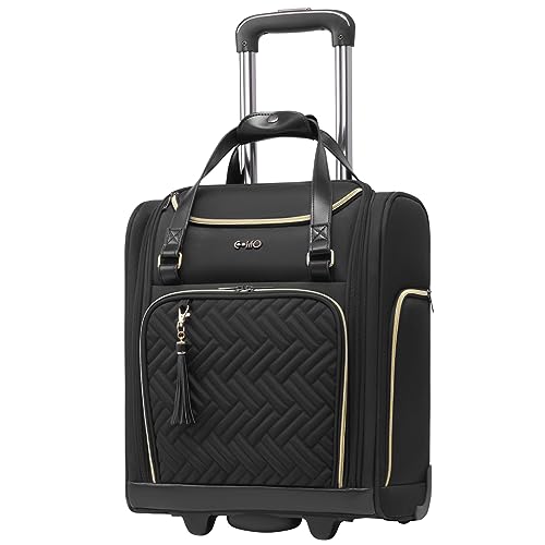 Coolife Carry On Luggage Underseat Suitcase Softside Wheeled Bag