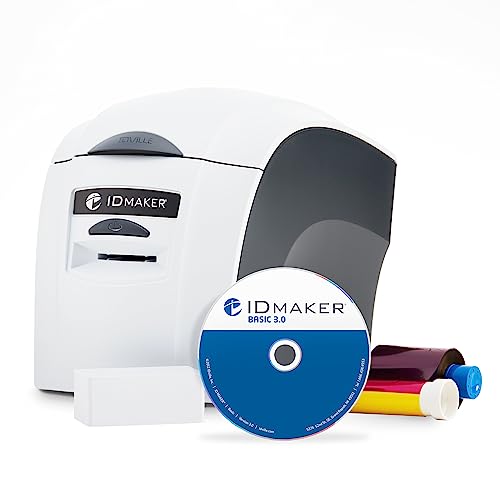 ID Maker Card Printer & Supply Kit for Badge Printing