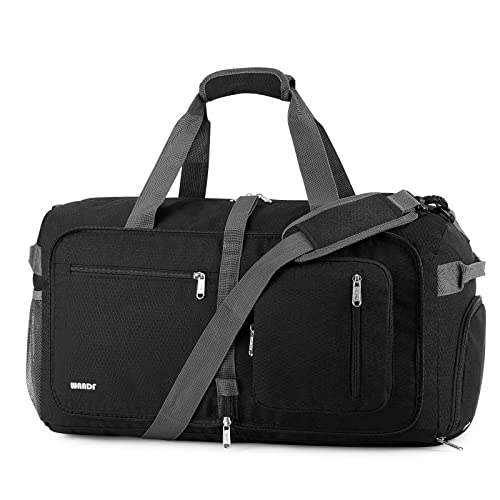 WANDF Foldable Duffel Bag 40L with Shoes Compartment