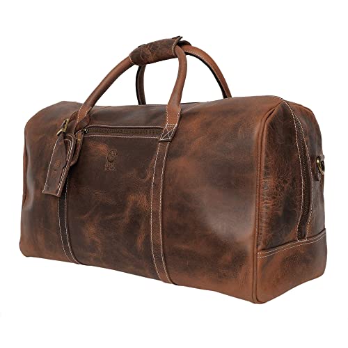 Handmade Leather Carry On Bag - Mulberry Medium