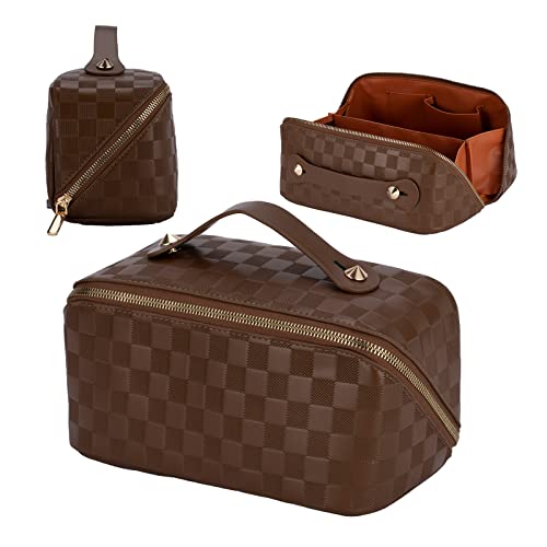 CELEDAS Check Pattern Waterproof Cosmetic Bag