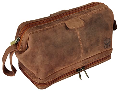 RUSTIC TOWN Leather Travel Cosmetic Bag
