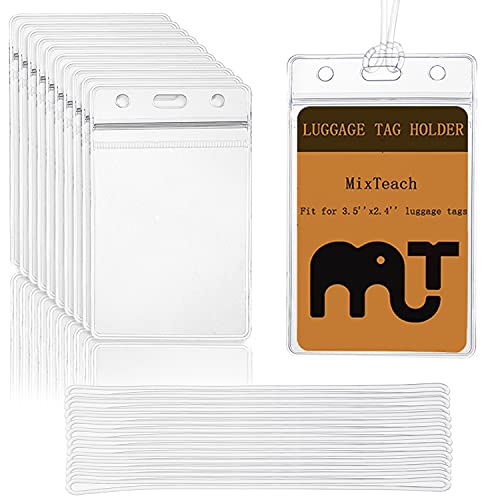 Clear Luggage Tag Holder with Loop Straps (12)