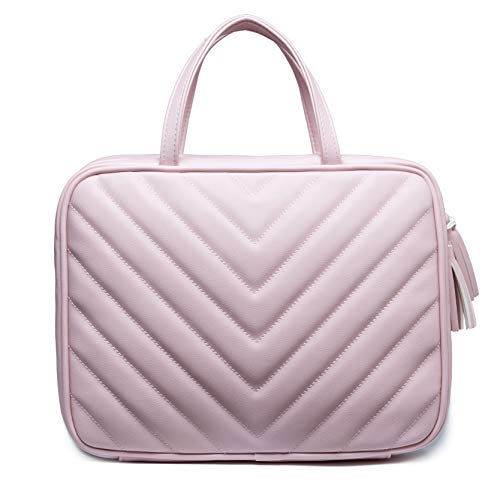 Ms Lovely Chevron Leather Toiletry Travel Bag