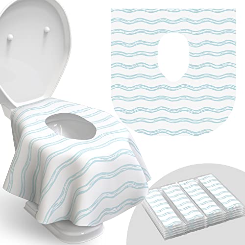 Disposable Toilet Seat Covers - 20 Pack - Waterproof, Ideal for Travel