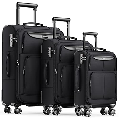 SHOWKOO Luggage Sets - Expandable Softside Suitcase Sets