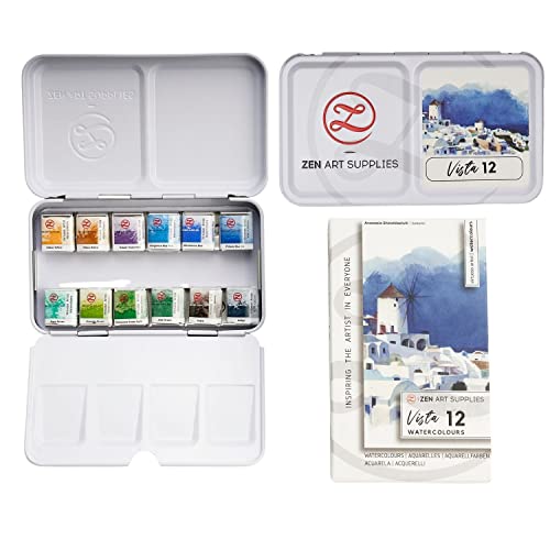 WOOCOLOR Watercolor Paint Set, 50 Colors, Watercolor Palette, Brush, Sponge in Portable Box, Travel Watercolors for Adults, Kids, Hobbyists, Art