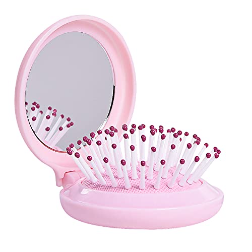 Trikeel Mini Hair Brush with Mirror for Girls