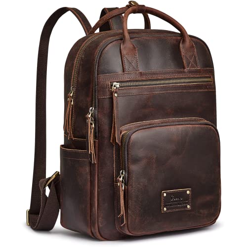 S-ZONE Leather Backpack Purse for Women Men