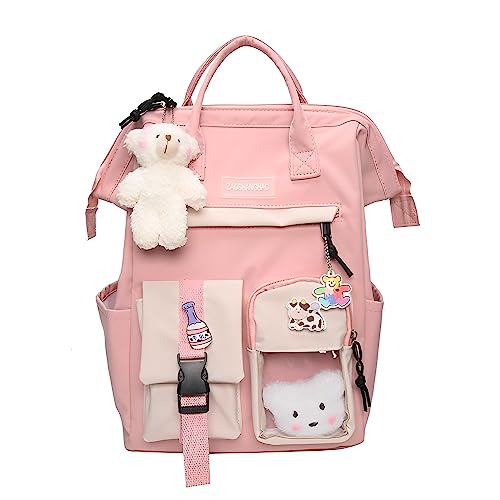 Cute Korean Style Backpack with Accessories - MAPLEROSE Kawaii