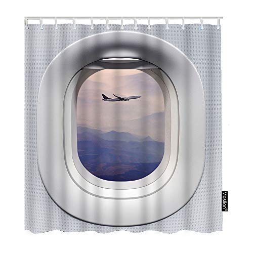 Moslion Airplane Bathroom Shower Curtain Moslion Airplane Bathroom Shower Curtain