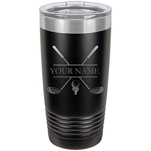 Custom Engraved Golf Clubs Stainless Steel Tumbler - Personalized Gift