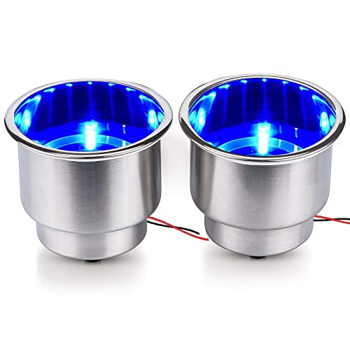 Blue LED Stainless Steel Cup Drink Holder