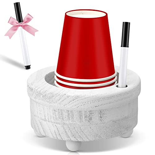Wooden Cup Holder with Marker Slot