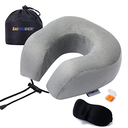 SAIREIDER Airplane Pillow - Best Adjustable Travel Neck Support Pillows