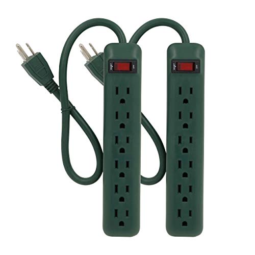 Clear Power 6 Outlet Power Strip - 2-Pack