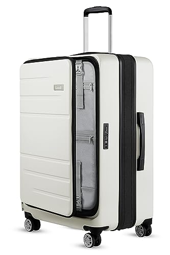 LUGGEX White 26 Inch Luggage with Spinner Wheels