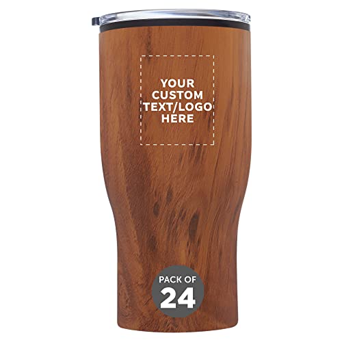 Custom Travel Mug With Wood Style Finish