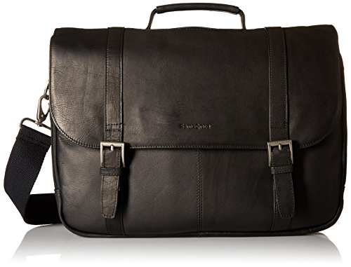 Samsonite Leather Flap-Over Messenger Bag