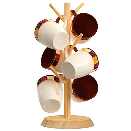 MaxGear Bamboo Coffee Mug Tree