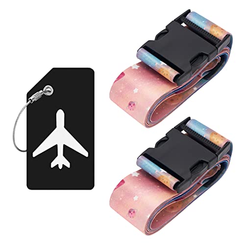 ZOOEASS 2 Pack Adjustable Luggage Straps