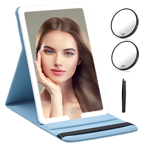 Portable LED Travel Makeup Mirror with Magnifying Mirror