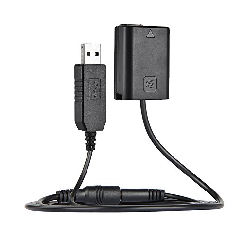 Sony NP-FW50 Dummy Battery with DC Power Bank USB Adapter Cable