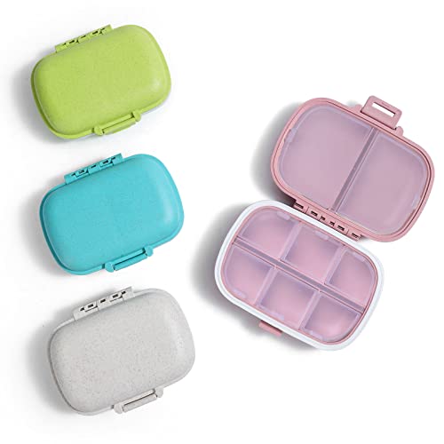 Portable Daily Pill Organizer - 8 Compartments