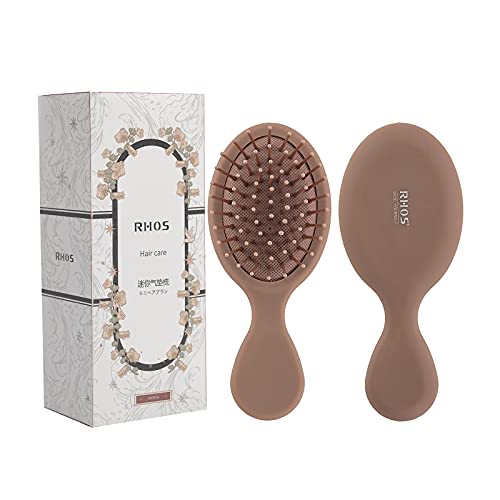 RHOS Mini Travel Hair Brush - Pocket Detangler Brush for Wet and Dry Hair