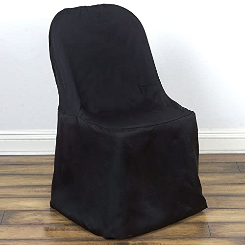 Leading Linens 20 pc Polyester Folding Chair Covers - Black