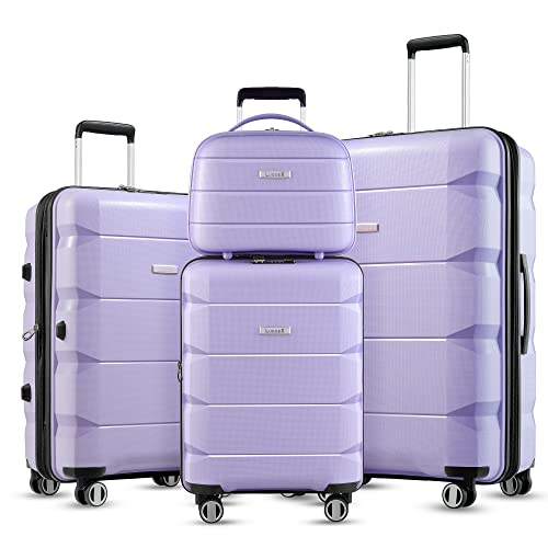 LUGGEX Purple Luggage Sets 3 Piece for Women