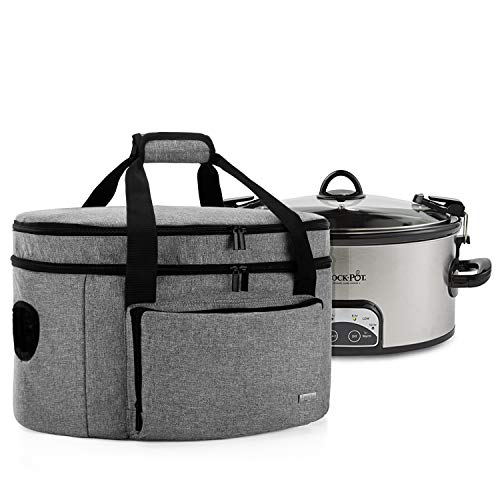 Insulated Slow Cooker Carrier with Accessories Storage